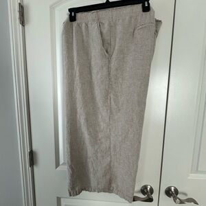 Old Navy Tan Ankle Cropped Pants with Elastic Waistband